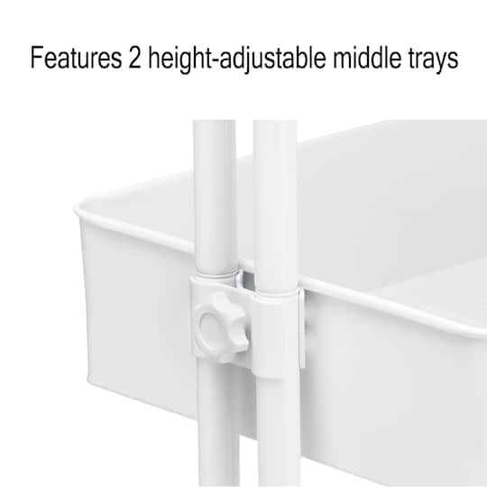 White Lexington 4-Tier Rolling Cart by Simply Tidy™